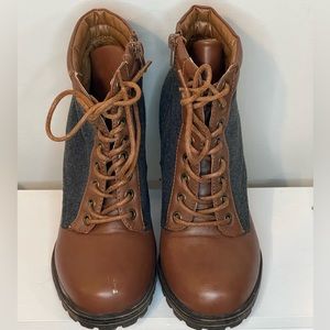 Two tone comfortable boots